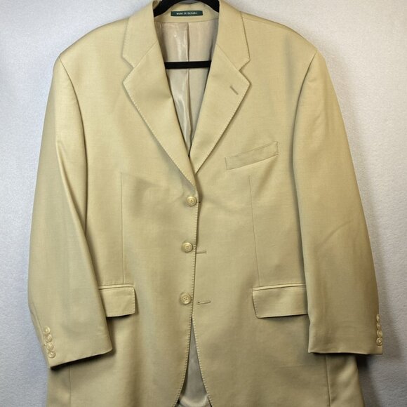 Ralph Lauren Blazer Men's‎ 44R Tan Canada Wool Cashmere Sport Coat Suit Jacket - Picture 1 of 16